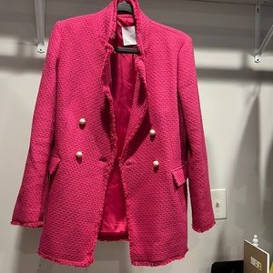 Mango blazer pink with pearls